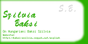 szilvia baksi business card